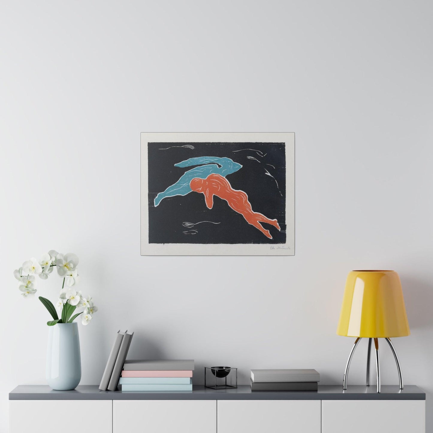 Encounter in Space 1899 by Edvard Munch on a Matte Canvas Stretched 0.75