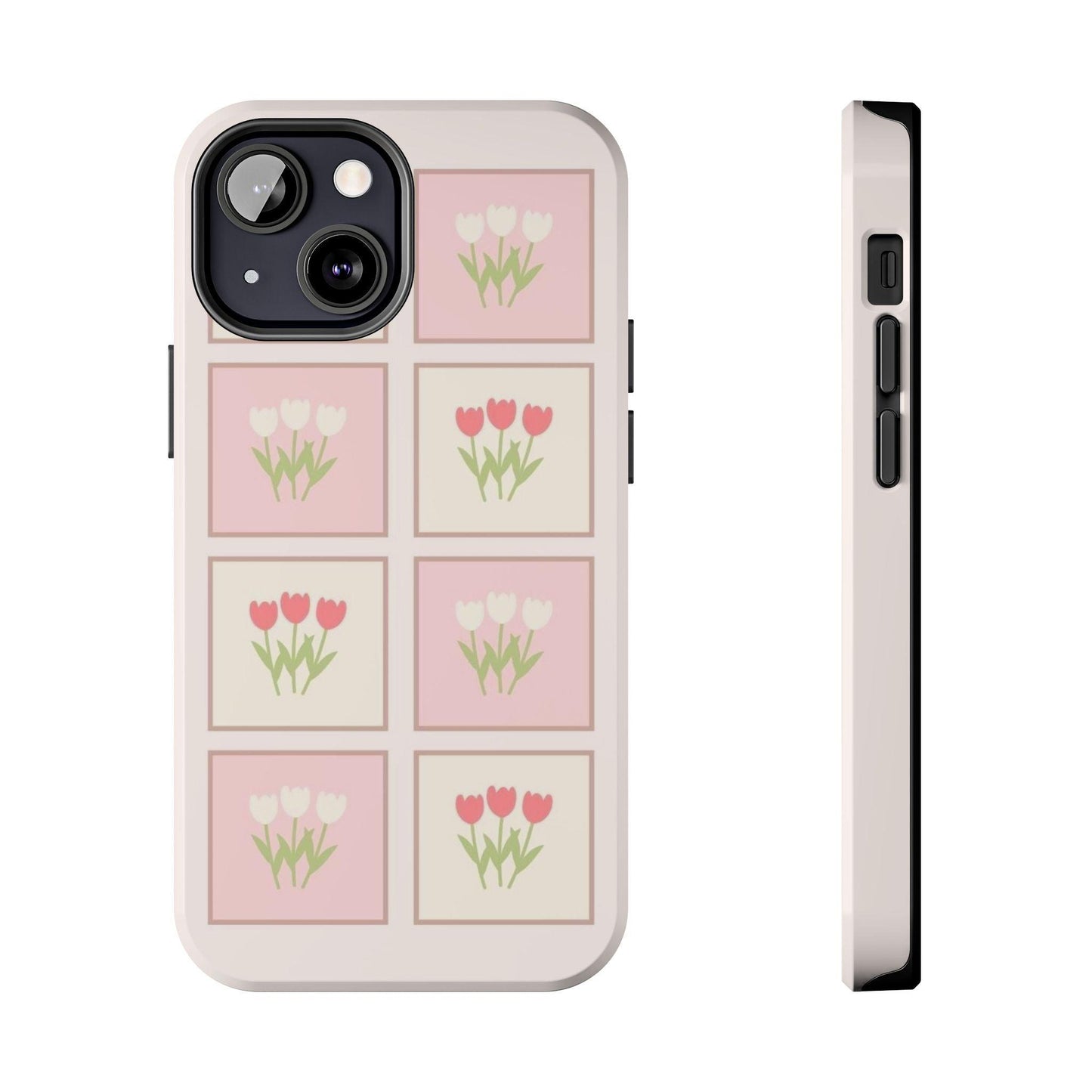 Floral Pastel Tulips Garden Tough iPhone Cases