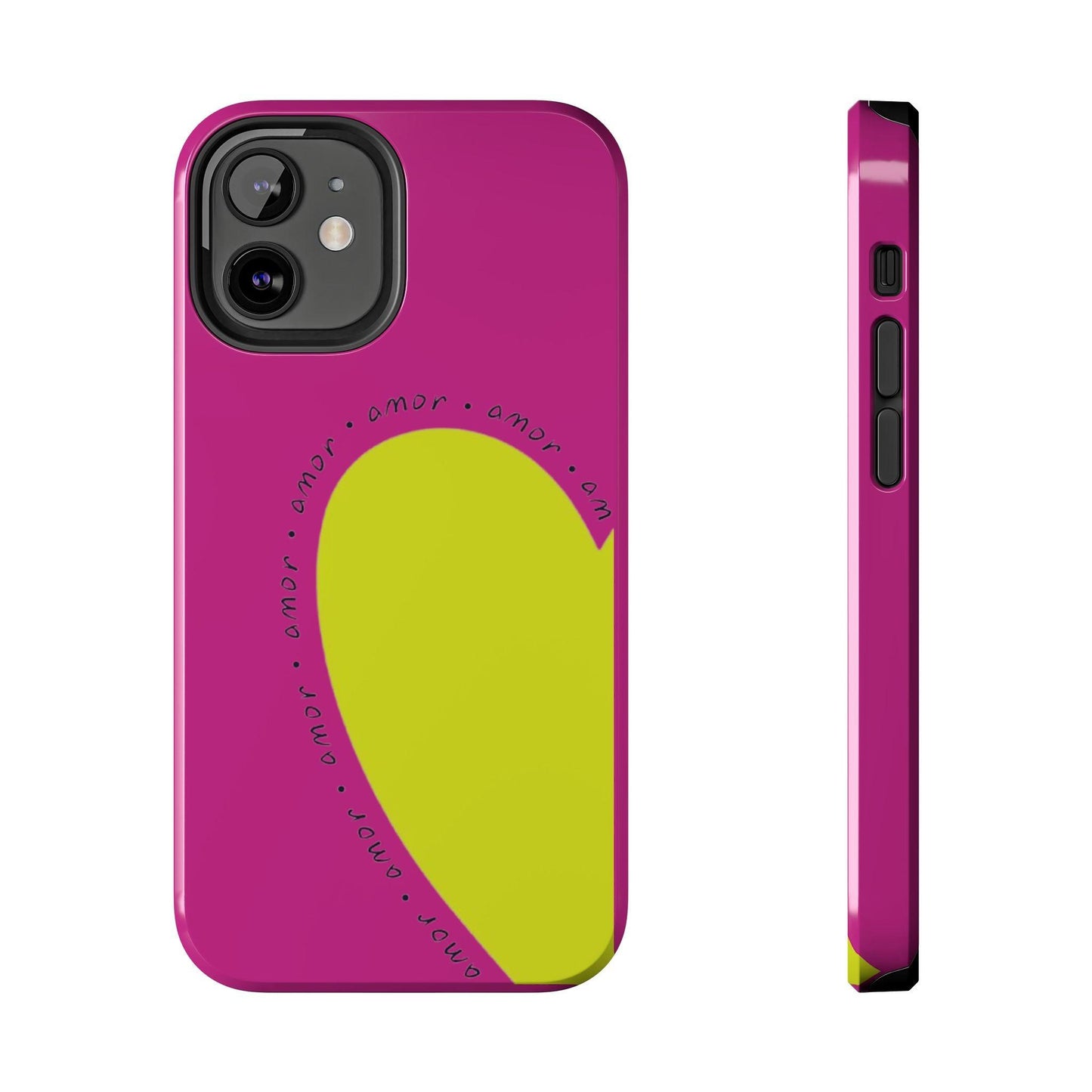 Amor Neon Heart Tough iPhone Cases