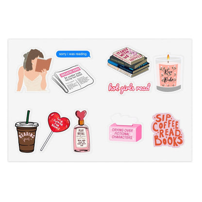 Hot Girls Read Sticker Sheets for Book Reader Girls