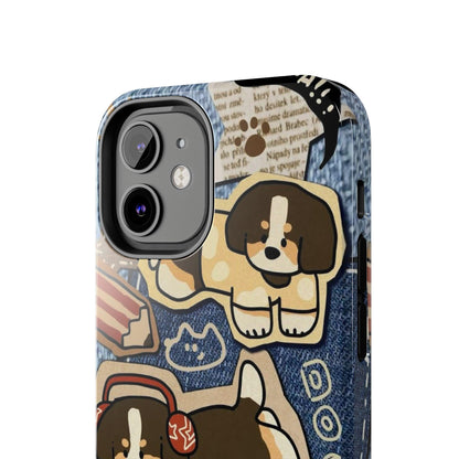 Puppy Pals Denim Vibes Tough iPhone Cases