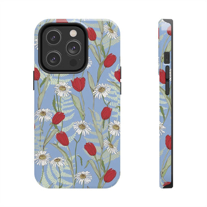 Blooms on Blue Tough iPhone Cases