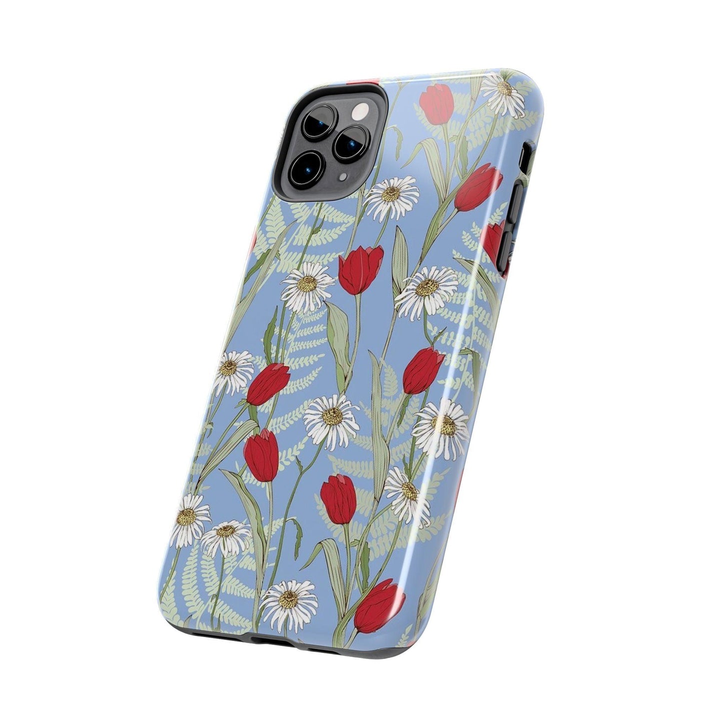 Blooms on Blue Tough iPhone Cases