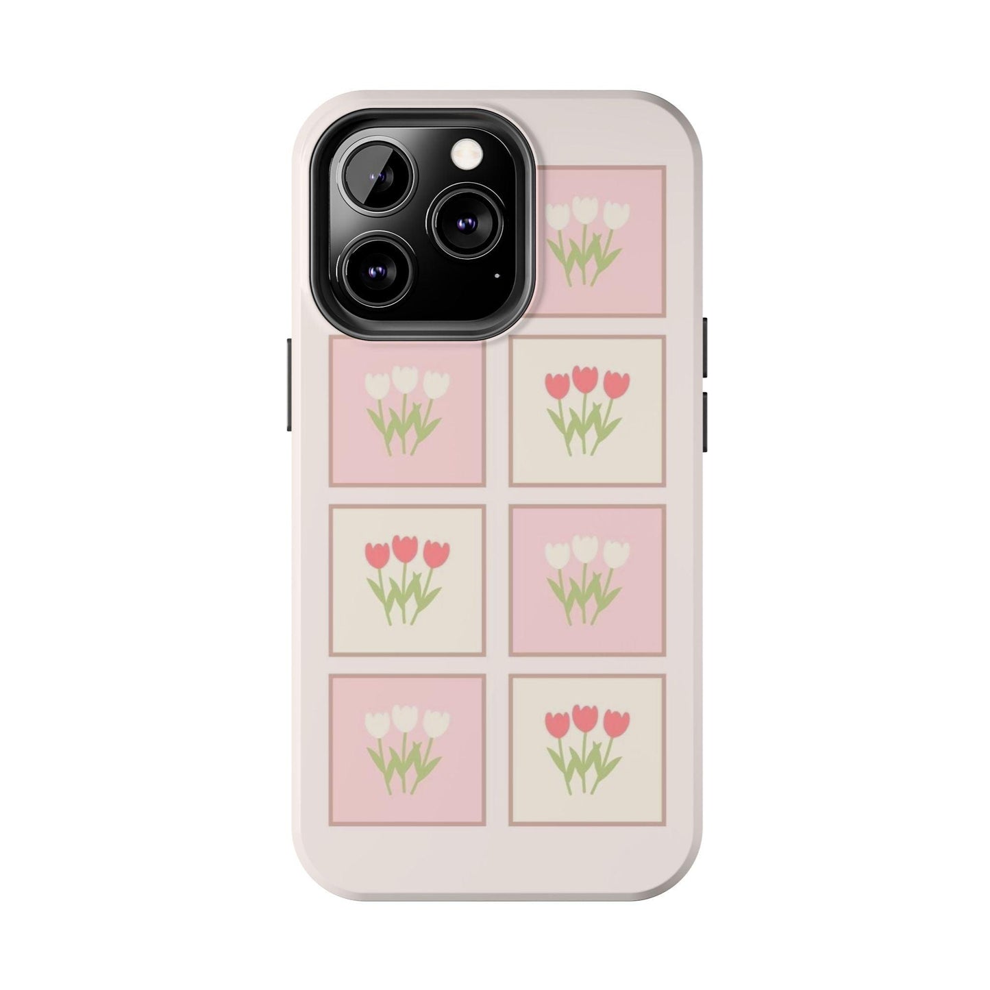 Floral Pastel Tulips Garden Tough iPhone Cases