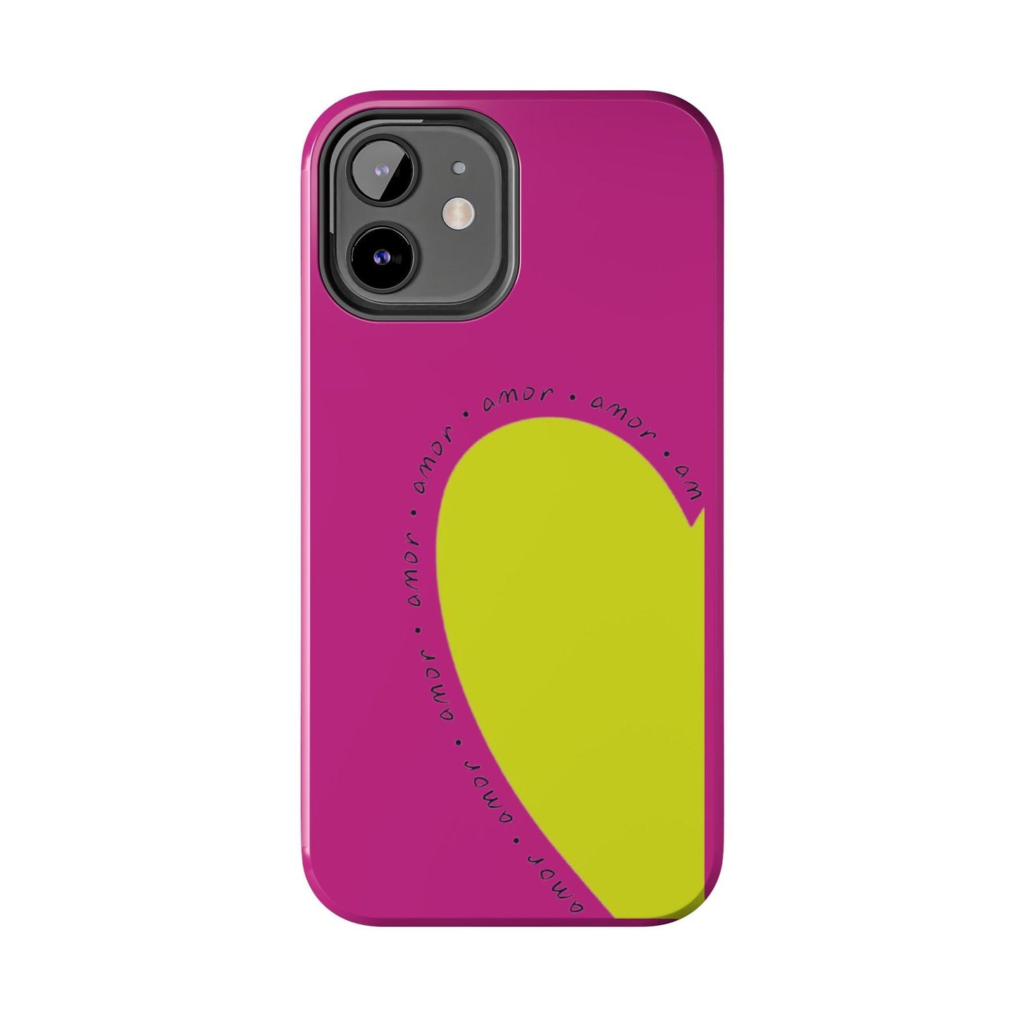 Amor Neon Heart Tough iPhone Cases