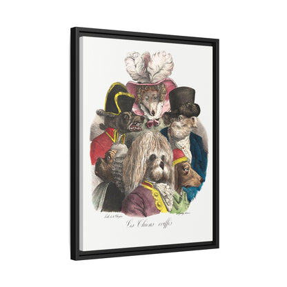 Les Chiens Coiffés (ca. 1825) lithographed by A. Cheyère. - Matte Canvas, Black Frame