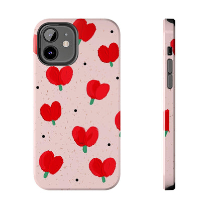 Floral Heart Aesthetic Tough iPhone Cases