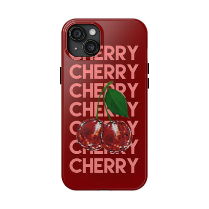 Cherries Disco Inspo iPhone Cases in Cherry Red