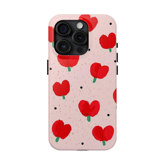 Floral Heart Aesthetic Tough iPhone Cases