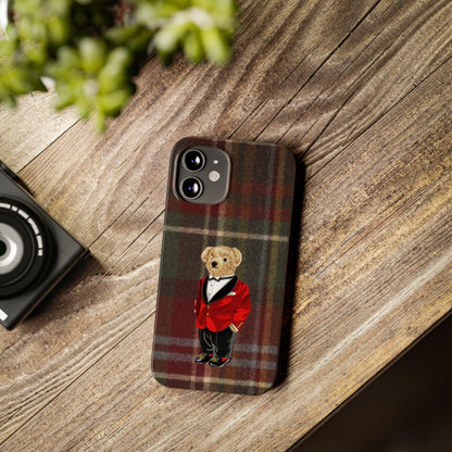 Dapper Bear Plaid Phone Case - Classic Tartan Polo Bear Design iPhone Cases