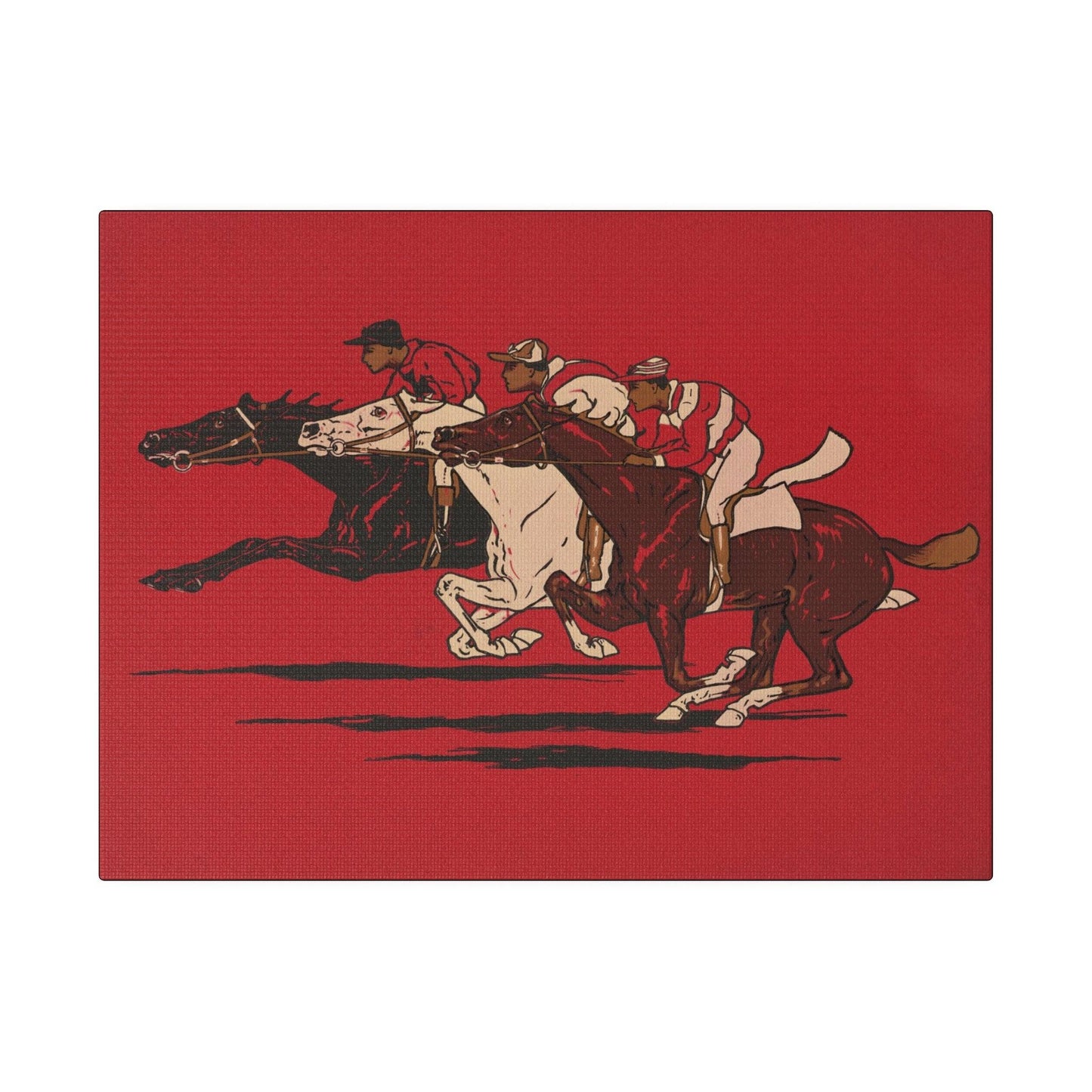 The Runners (1900), vintage horse racing illustration - Matte Canvas, Stretched, 0.75"