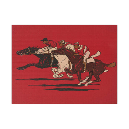 The Runners (1900), vintage horse racing illustration - Matte Canvas, Stretched, 0.75"