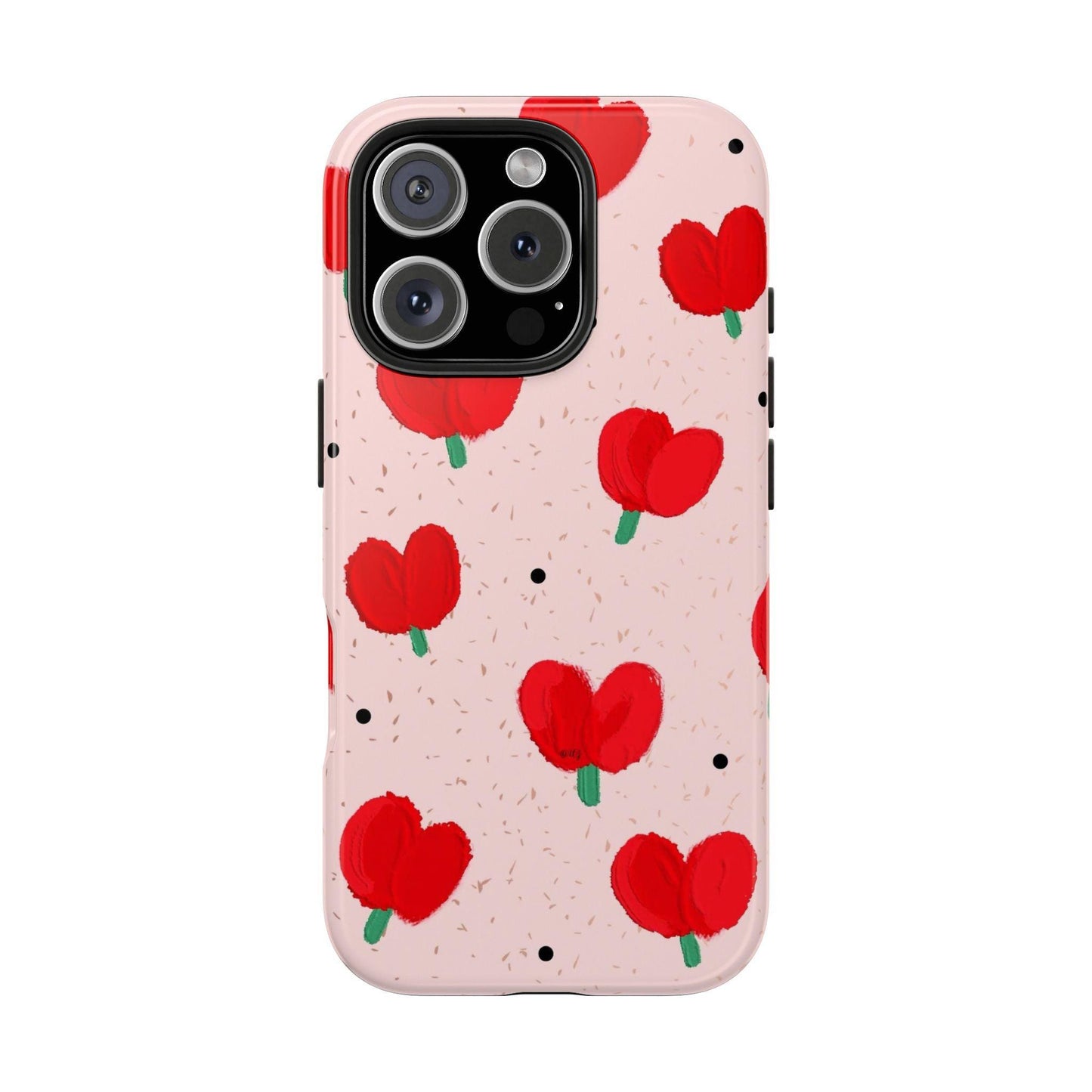 Floral Heart Aesthetic Tough iPhone Cases