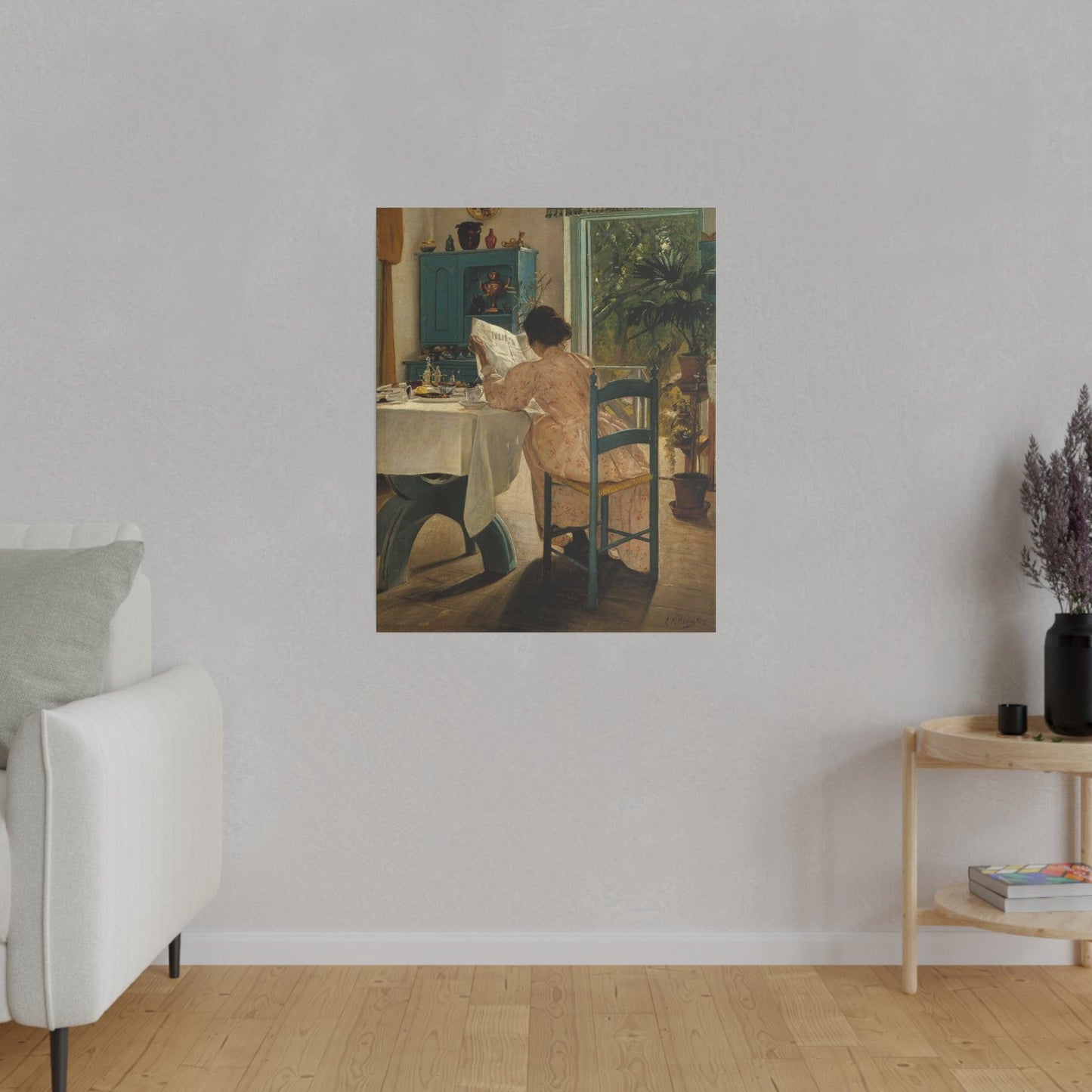 Laurits Andersen Ring Ved frokostbordet og morgenaviserne on a Matte Canvas Stretched 0.75