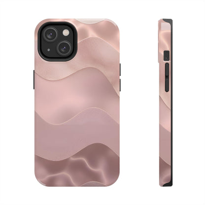 Blush Wave Satin Sandscape Tough iPhone Cases