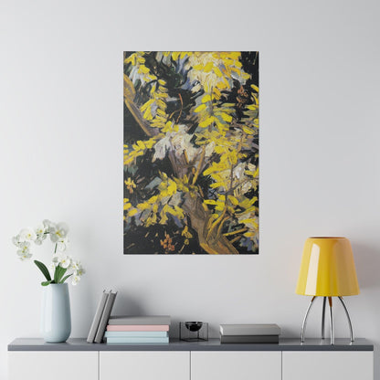 Vincent van Gogh's Blossoming Acacia Branches (1890) famous painting - Matte Canvas, Stretched, 0.75"