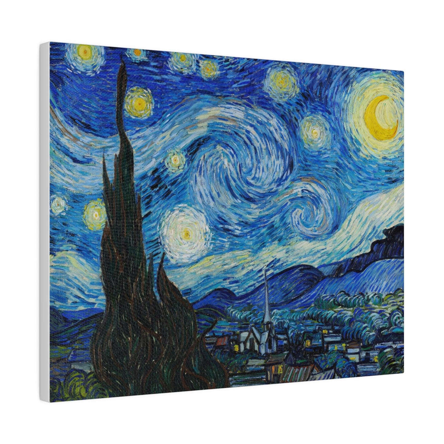 Vincent Van Gogh's The Starry Night (1889) - Matte Canvas, Stretched, 0.75"