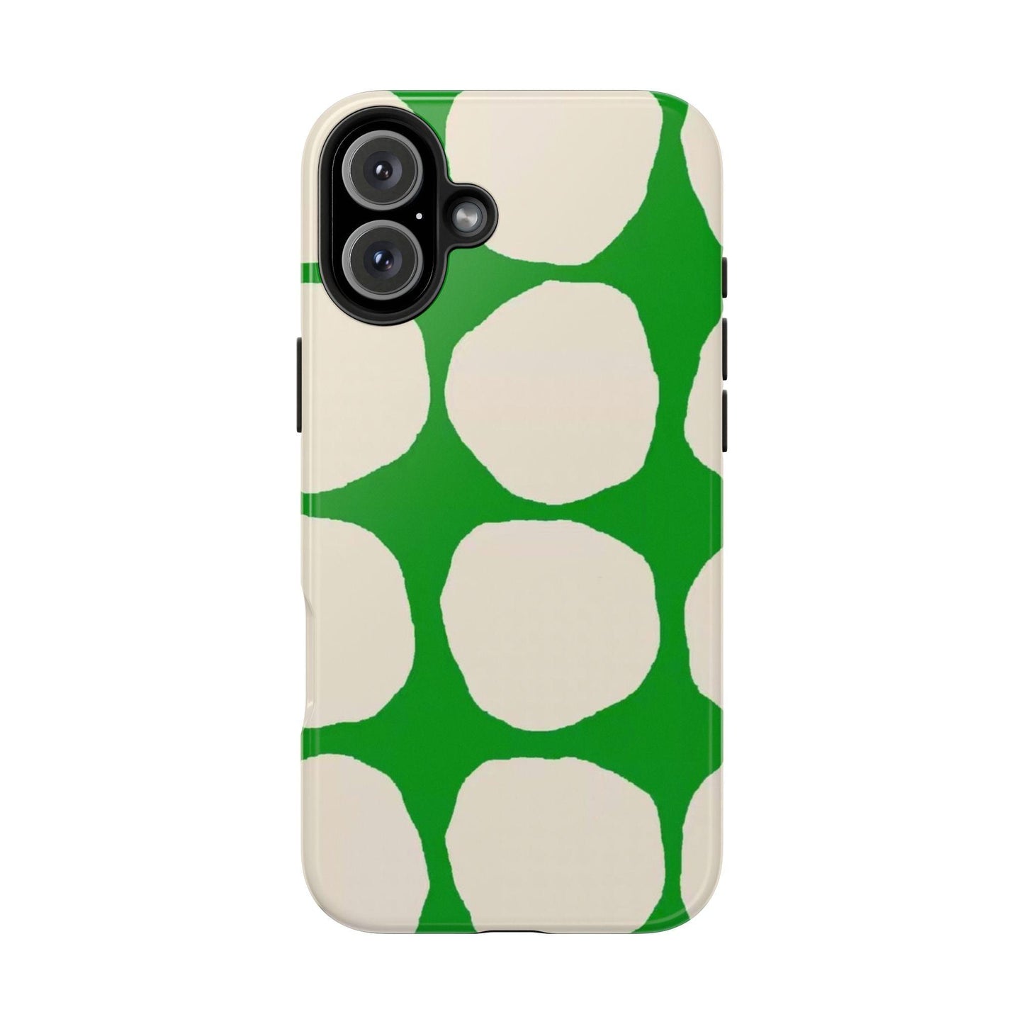 Green Scape with Beige Dots Tough iPhone Cases