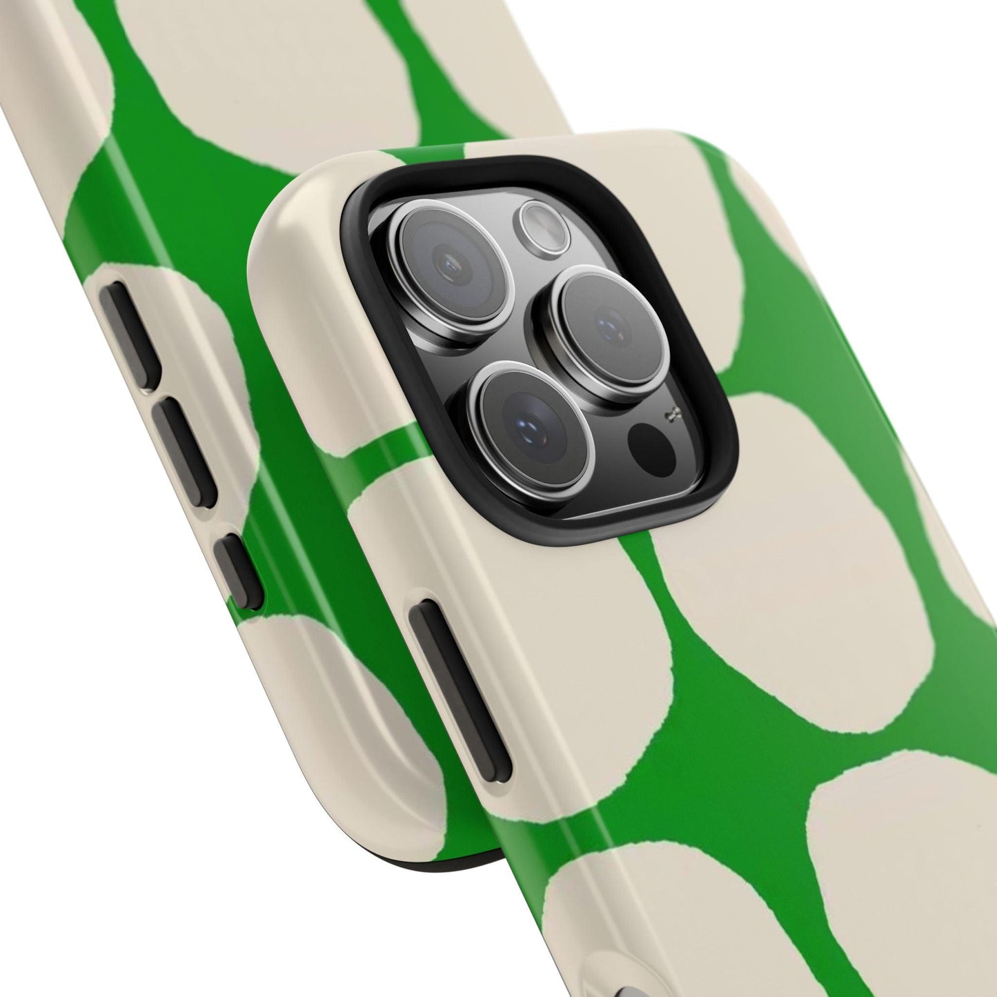 Green Scape with Beige Dots Tough iPhone Cases