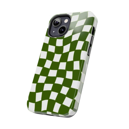 Green Checkmates Tough iPhone Cases