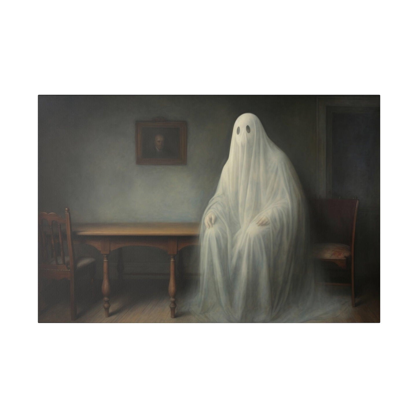 Ghost in the living room painting art furniture - Matte Canvas, Stretched, 0.75"