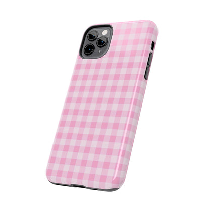 Pink Gingham Tough iPhone Cases