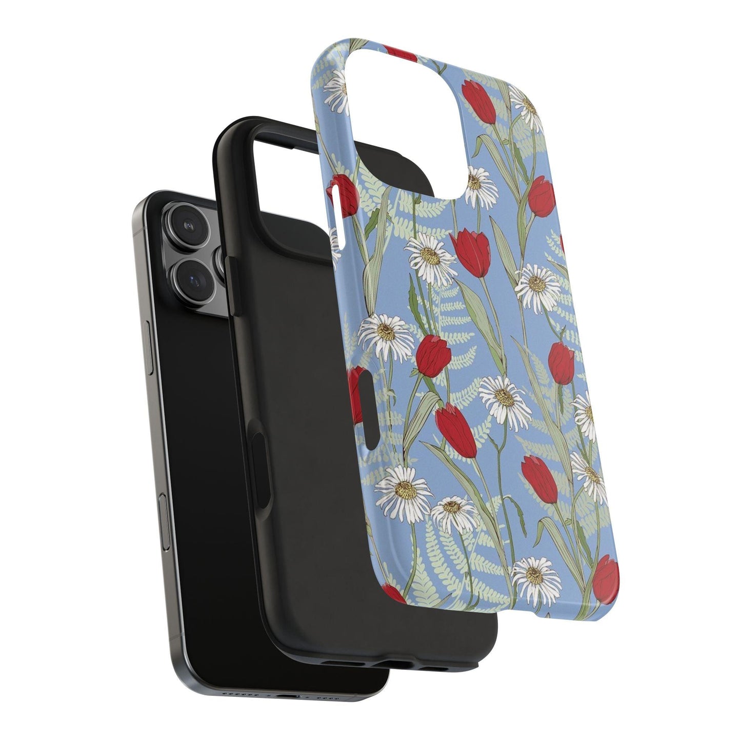 Blooms on Blue Tough iPhone Cases