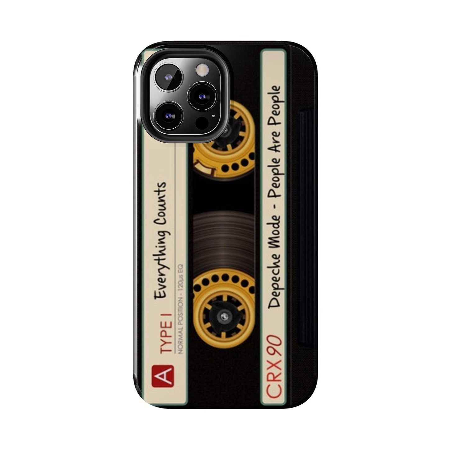 Nostalgic Old Cassette Tape with Yellow wheels iPhone Cases