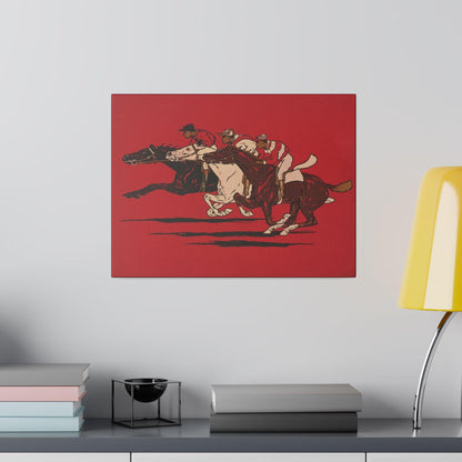 The Runners (1900), vintage horse racing illustration - Matte Canvas, Stretched, 0.75"