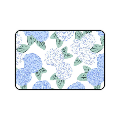 Hydrangea Aesthetic Desk Mat in Soothing Baby Blue Color  -  Anti Slip Desk Mat