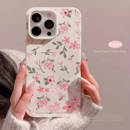 Pink Floral Glossy Soft iPhone Cases