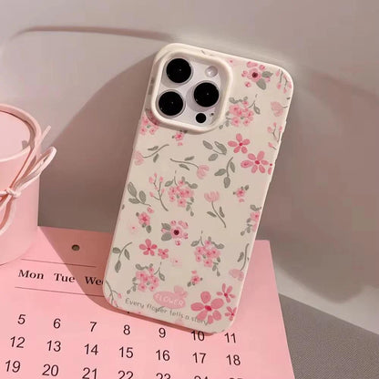 Pink Floral Glossy Soft iPhone Cases