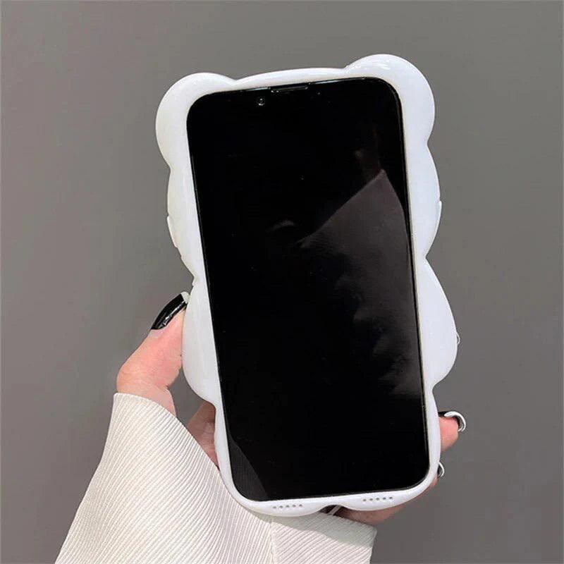 White Rabbit 3D iPhone Case in Soft Silicon