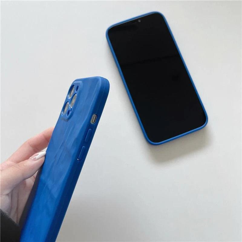 Indigo Blue Silicon Textured iPhone Case