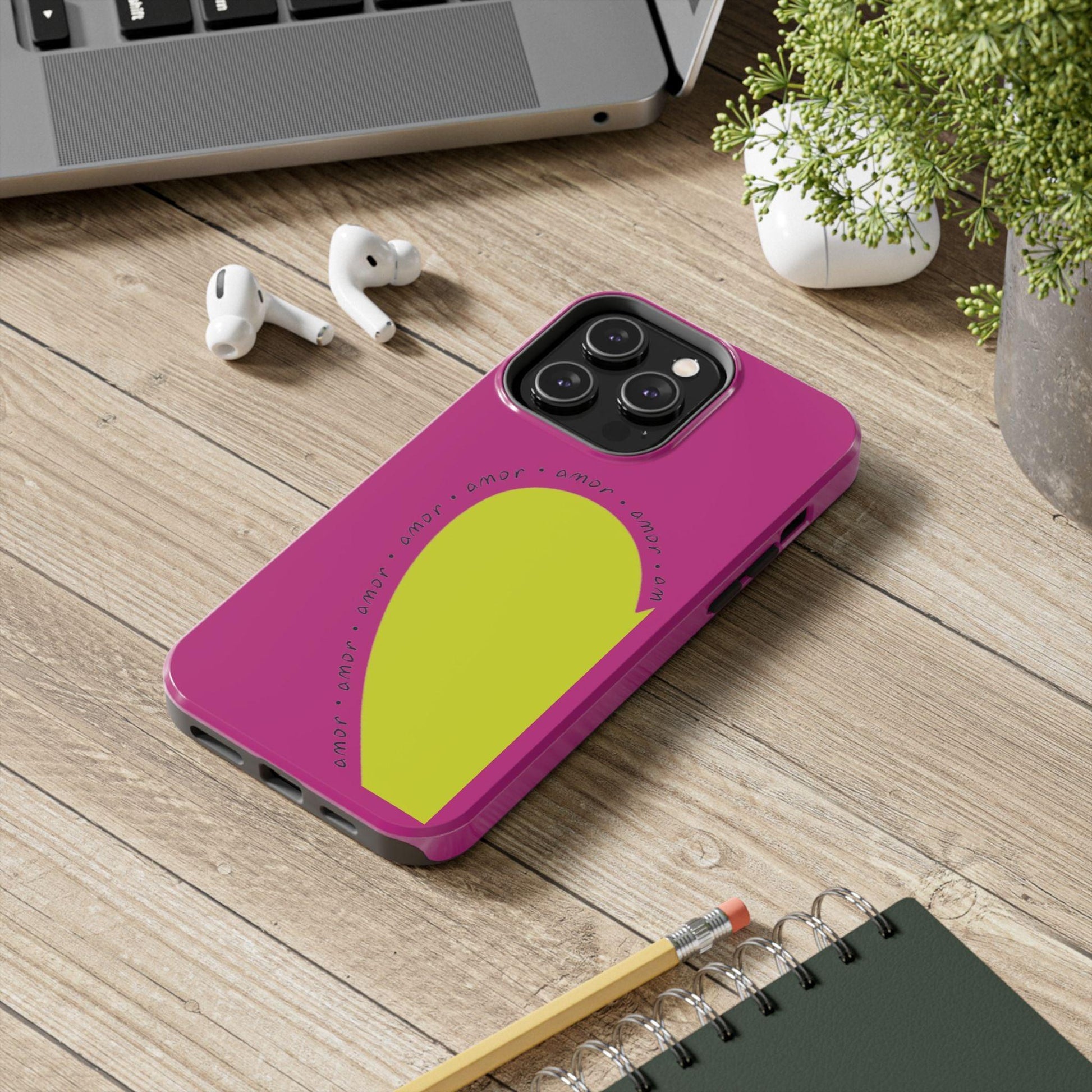 Amor Neon Heart Tough iPhone Cases - SmartHomeGoodies