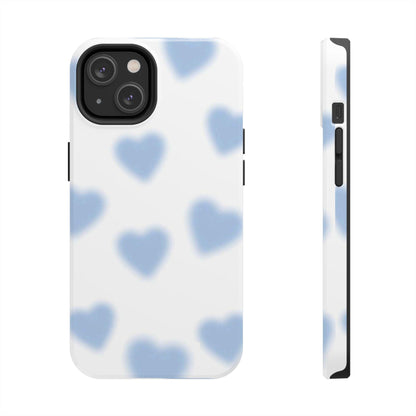 Blue - Blurry Hearts Tough iPhone Cases - SmartHomeGoodies