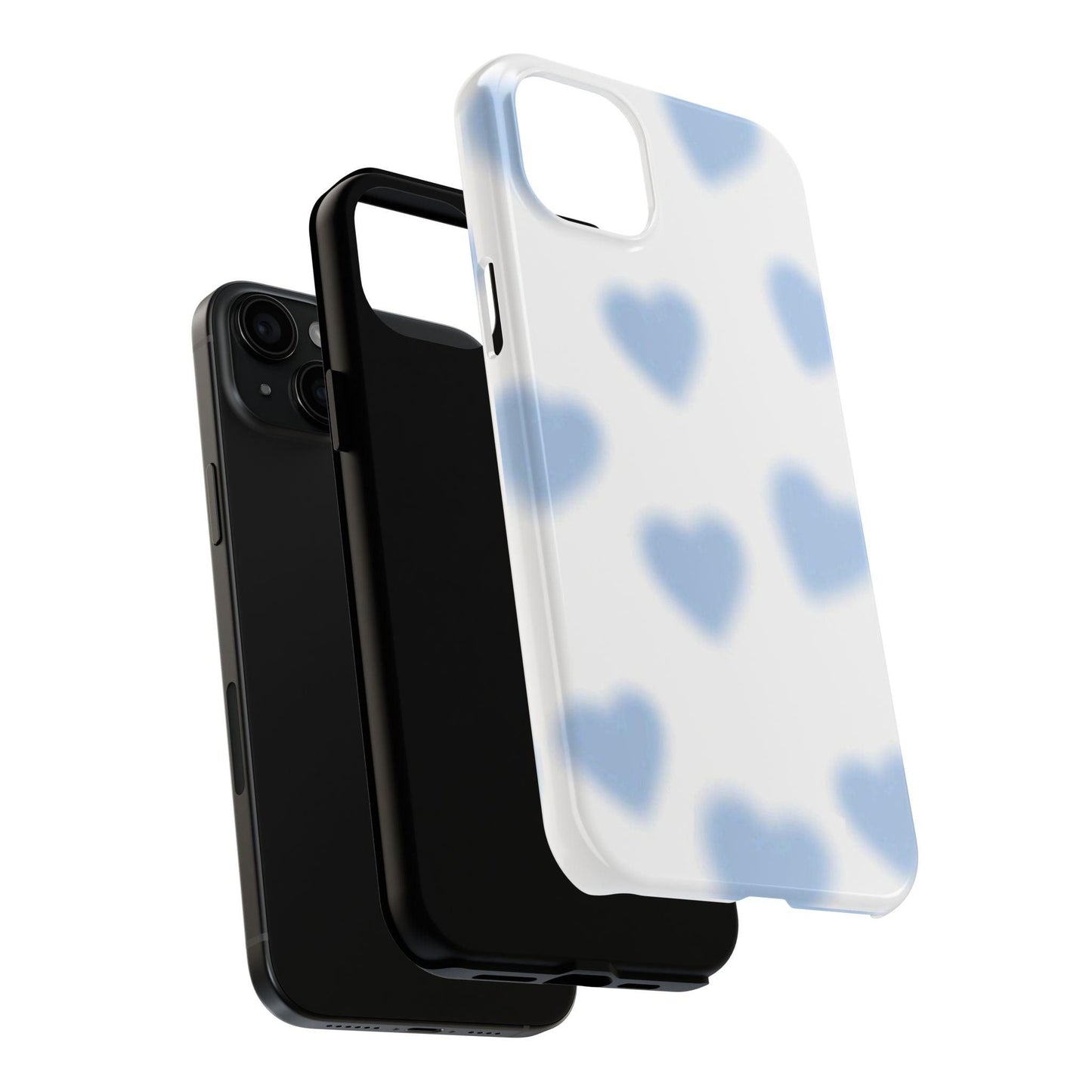 Blue - Blurry Hearts Tough iPhone Cases - SmartHomeGoodies