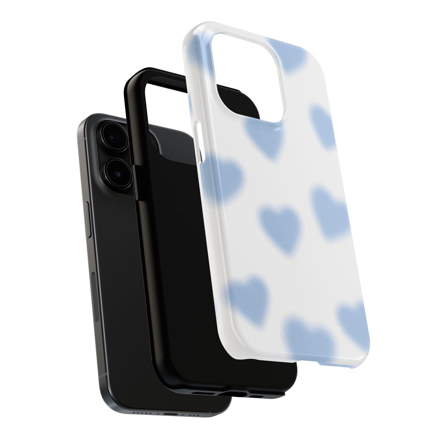 Blue - Blurry Hearts Tough iPhone Cases - SmartHomeGoodies