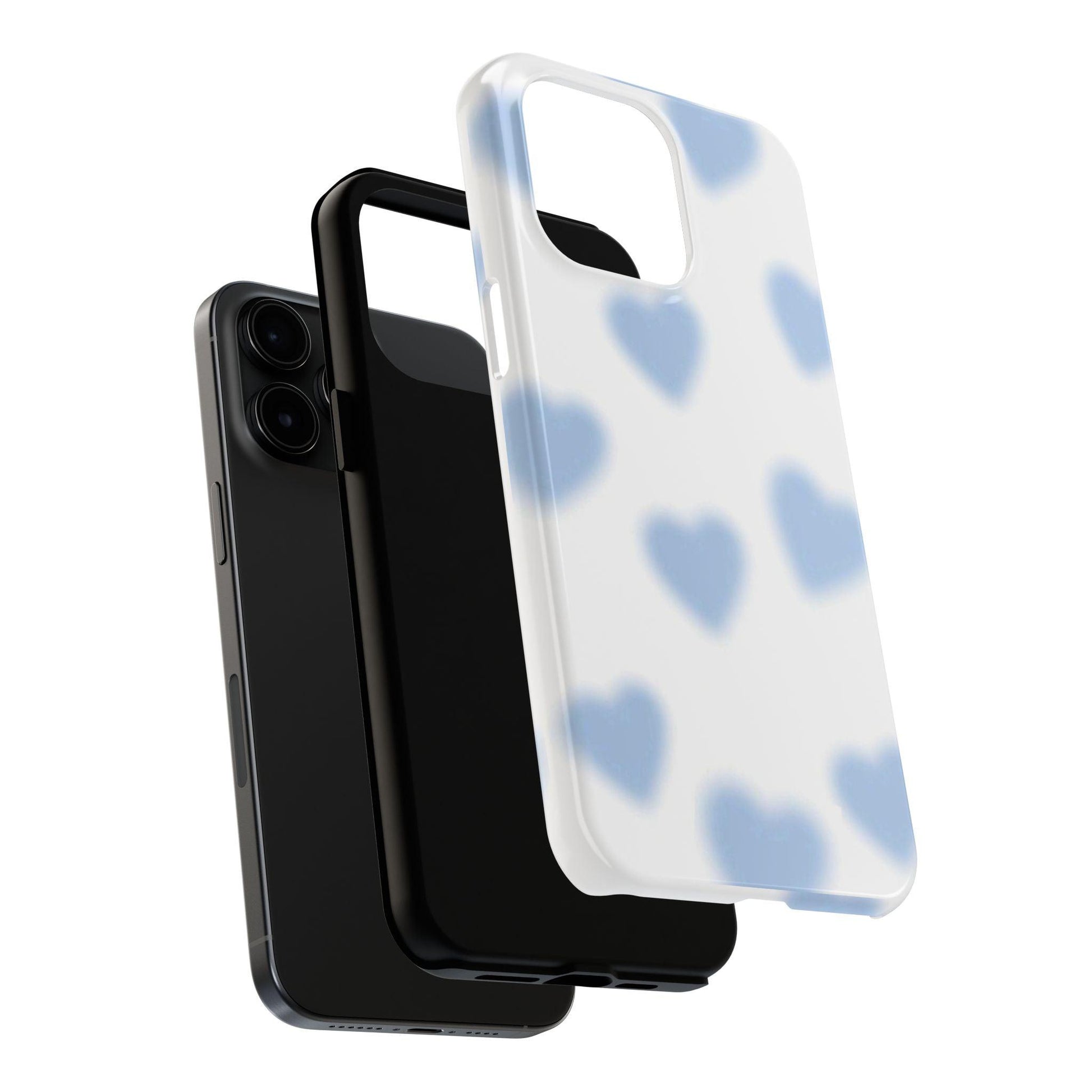 Blue - Blurry Hearts Tough iPhone Cases - SmartHomeGoodies
