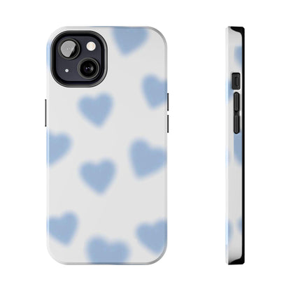 Blue - Blurry Hearts Tough iPhone Cases - SmartHomeGoodies