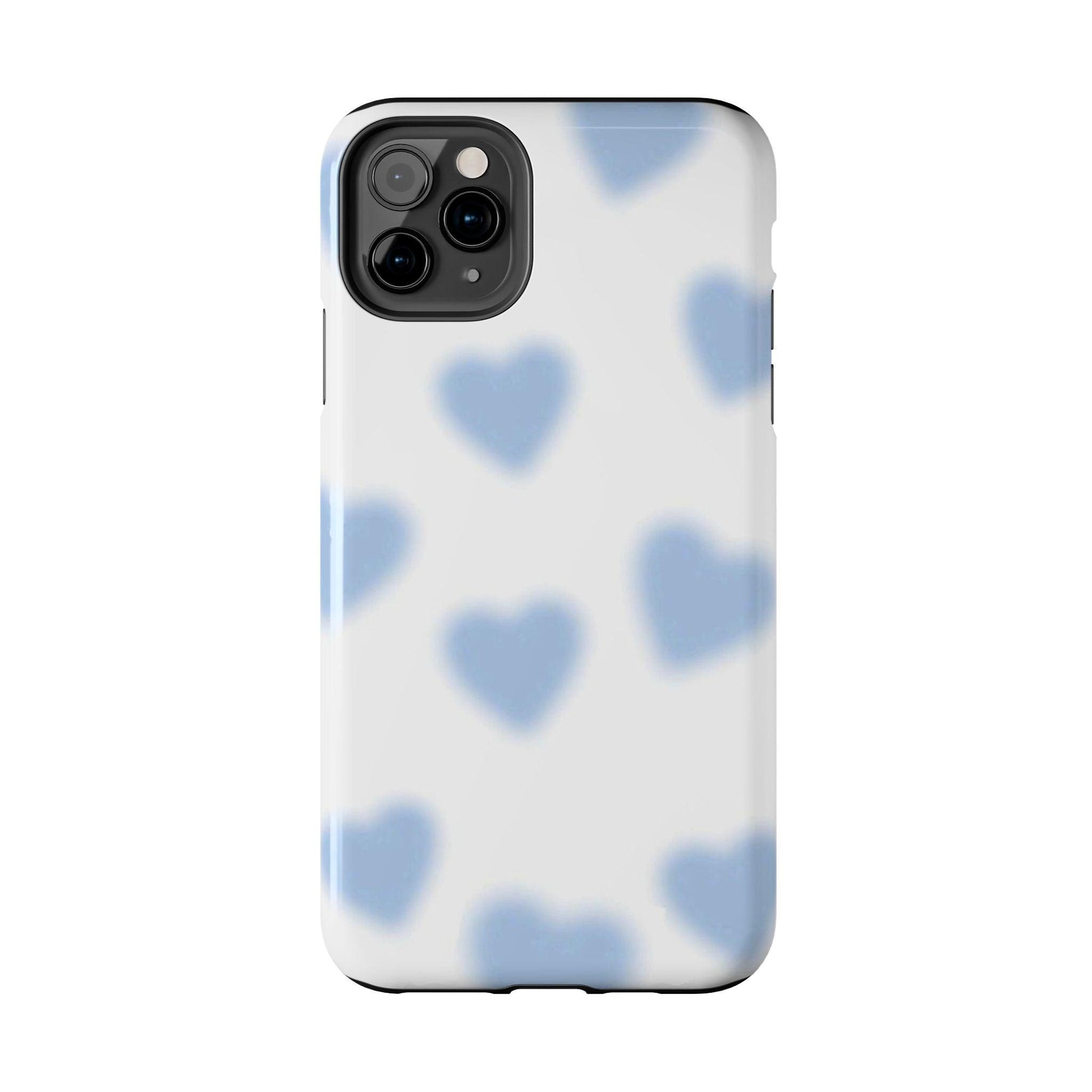 Blue - Blurry Hearts Tough iPhone Cases - SmartHomeGoodies