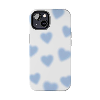 Blue - Blurry Hearts Tough iPhone Cases - SmartHomeGoodies