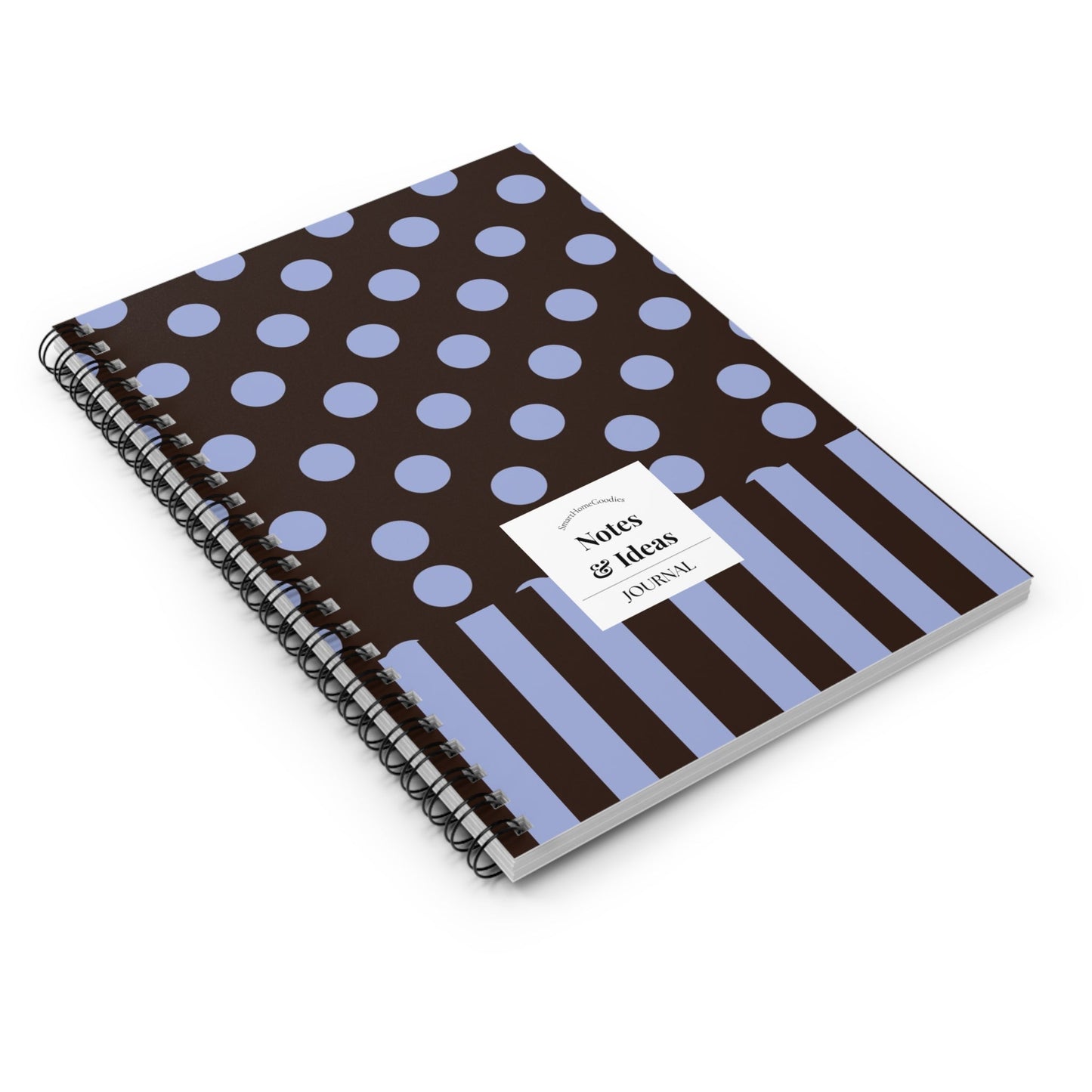 Blueberry Latte Polka Dot Notes Spiral Notebook — Ruled Journal - SmartHomeGoodies