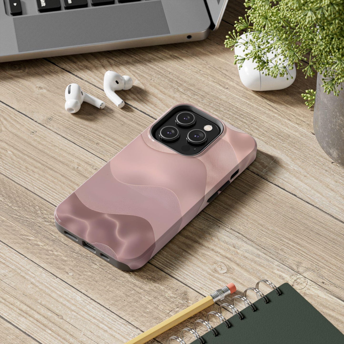 Blush Wave Satin Sandscape Tough iPhone Cases - SmartHomeGoodies