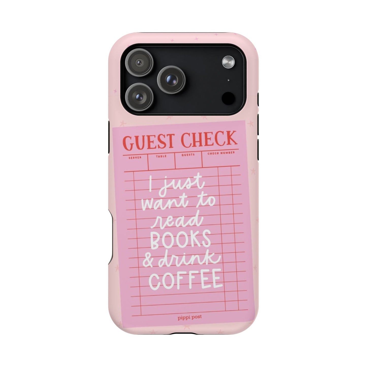 Books & Coffee Lover Magnetic Tough Cases - Cute Guest Check Design - SmartHomeGoodies