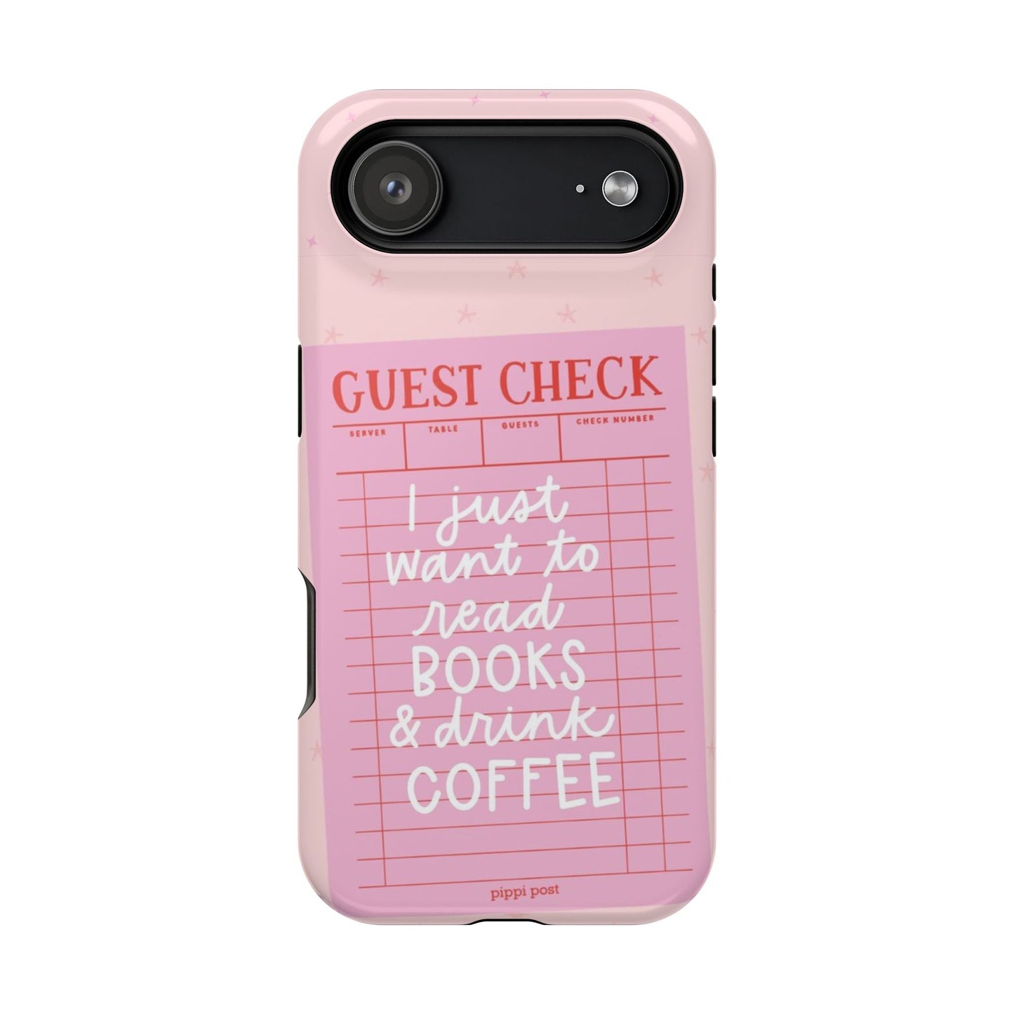 Books & Coffee Lover Magnetic Tough Cases - Cute Guest Check Design - SmartHomeGoodies