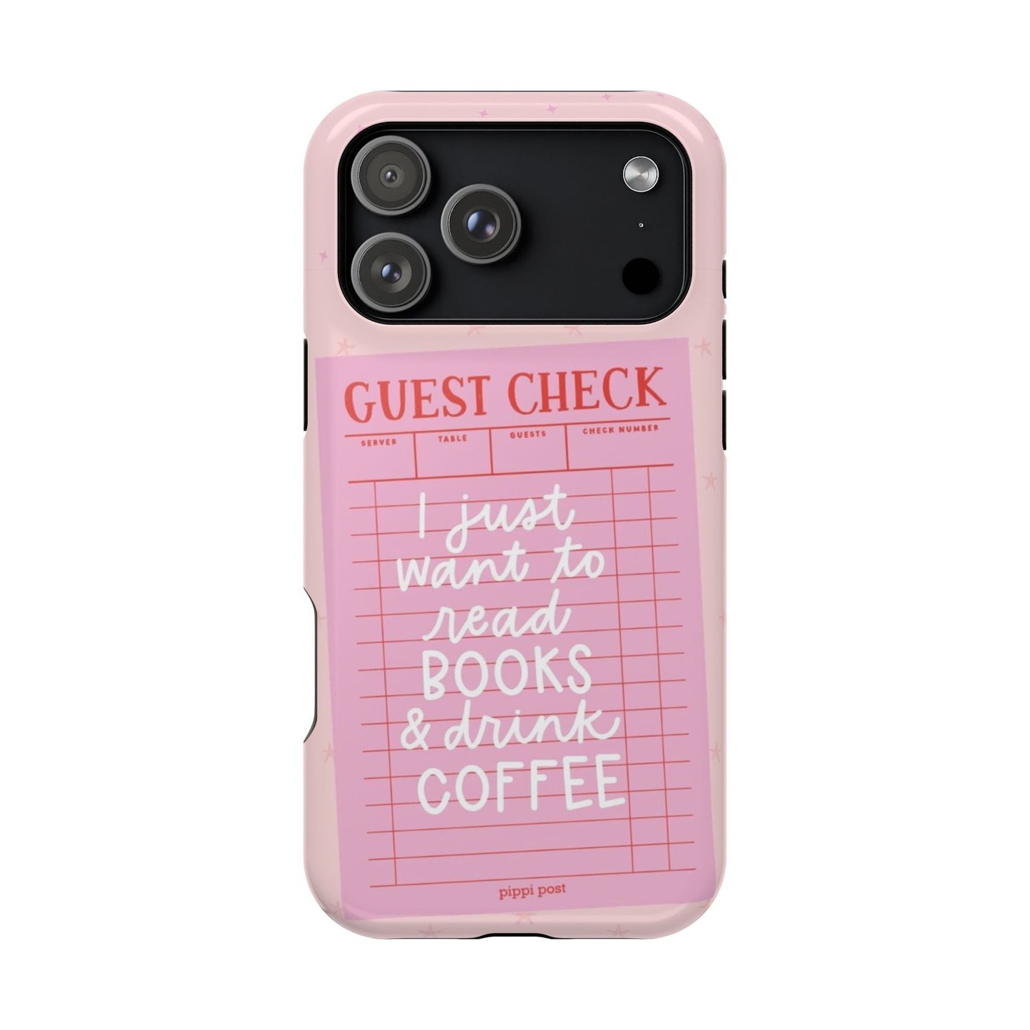 Books & Coffee Lover Magnetic Tough Cases - Cute Guest Check Design - SmartHomeGoodies