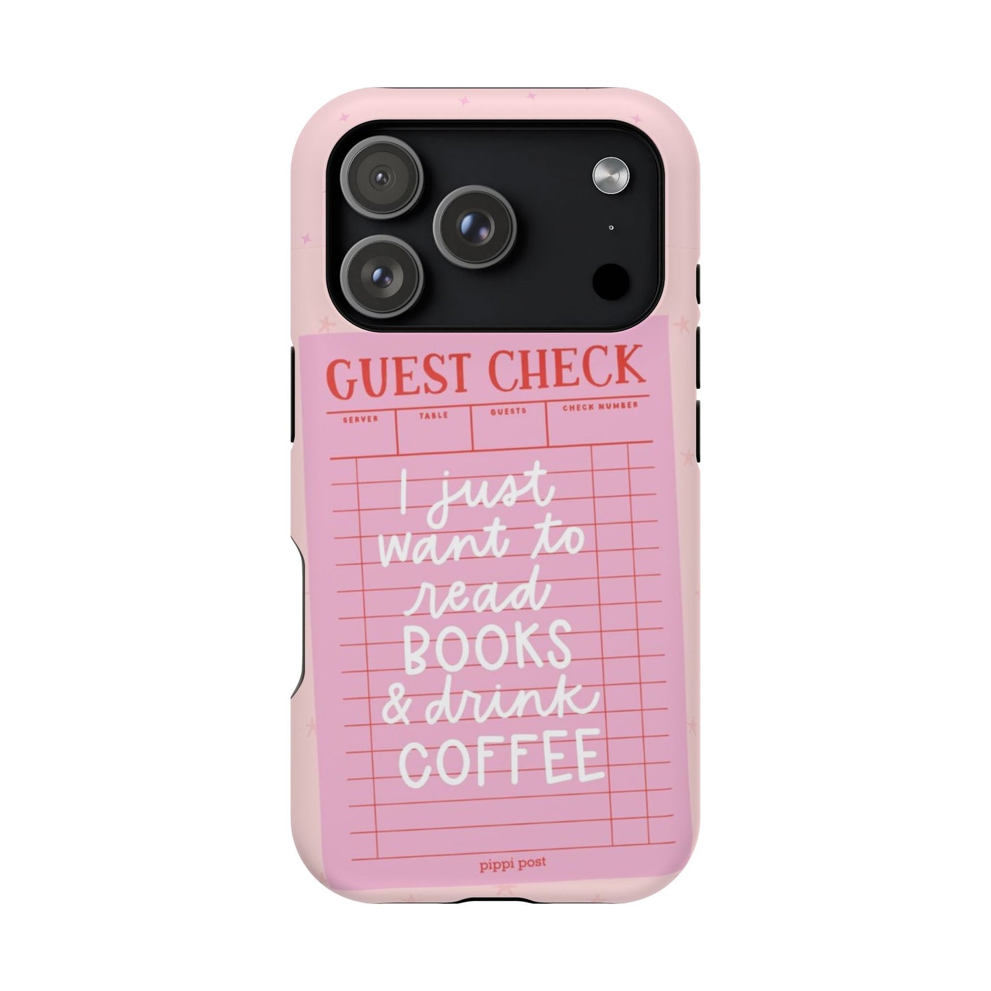 Books & Coffee Lover Magnetic Tough Cases - Cute Guest Check Design - SmartHomeGoodies