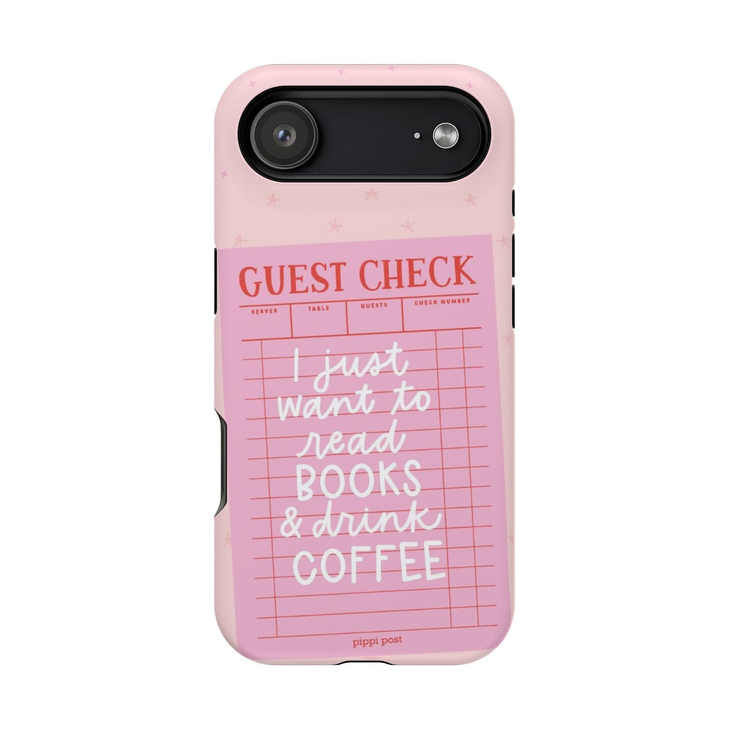 Books & Coffee Lover Magnetic Tough Cases - Cute Guest Check Design - SmartHomeGoodies