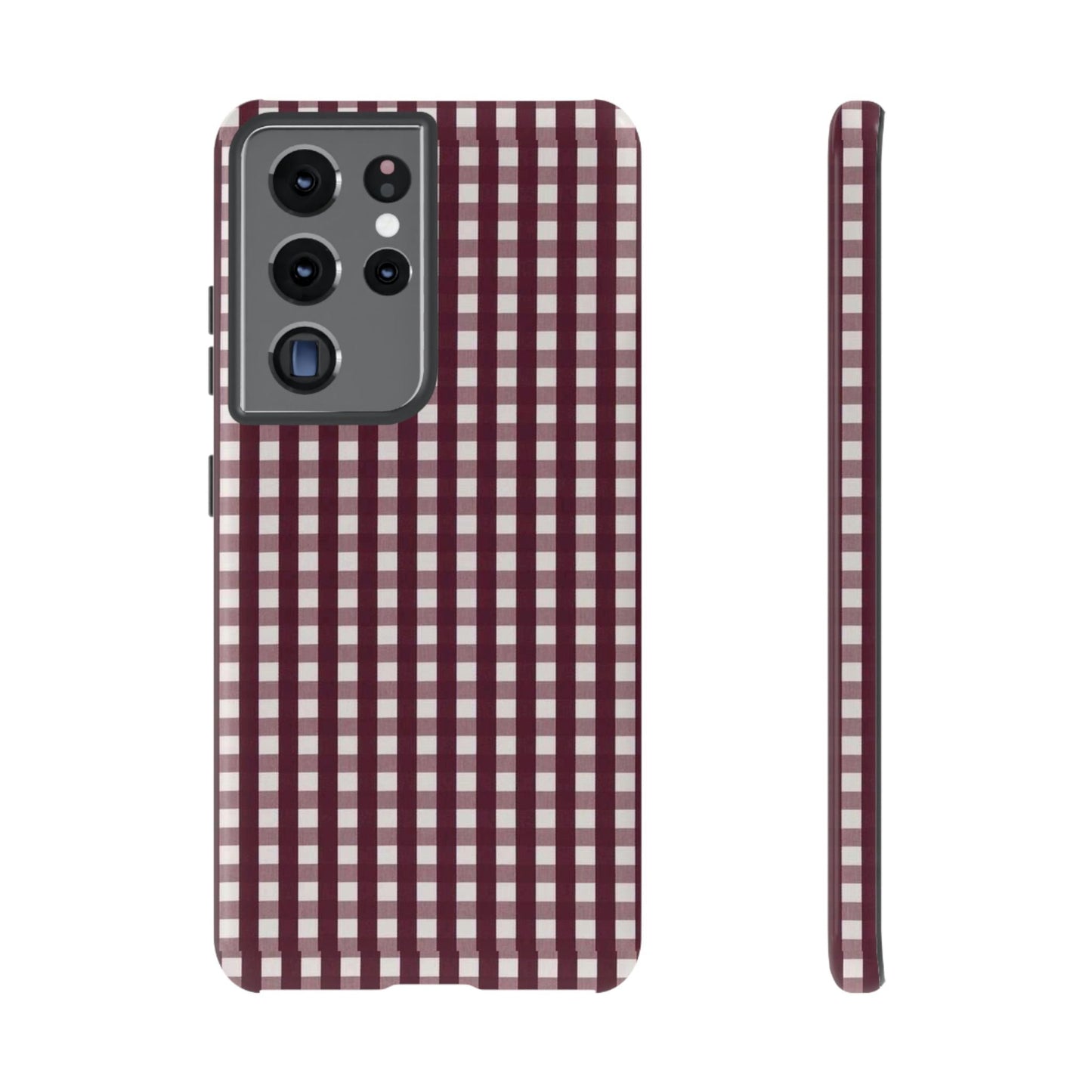 Burgundy Gingham Phone Case - SmartHomeGoodies